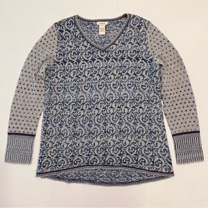 SUNDANCE Grey Merino Wool Blend V-neck Long Sleeves Woman’s Sweater size Small